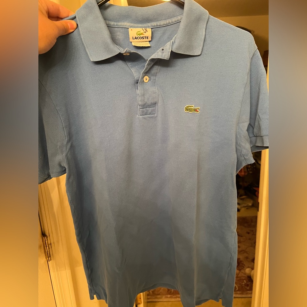 Lacoste Men's Blue Polo Shirt size 4-medium AND a Freebie Lacoste button up - Picture 2 of 7